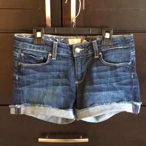 Paige Classic Medium Blue Wash Denim Jean Shorts